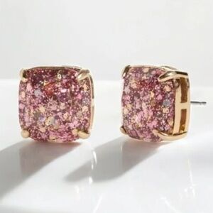 Kate Spade New York ♠️ something sparkly rose gold glitter square studs